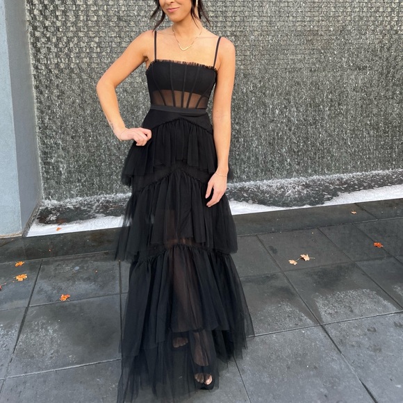 BCBG Black Tulle Corset Dress - Picture 5 of 5